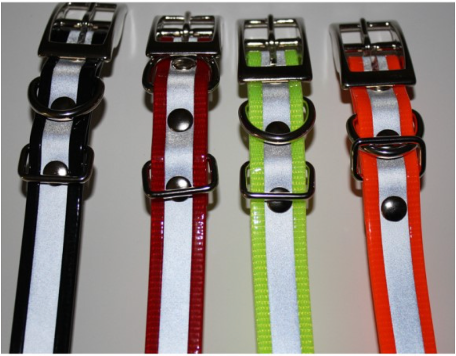 3/4" BLACK BIOTHANE REFLECTIVE COLLAR